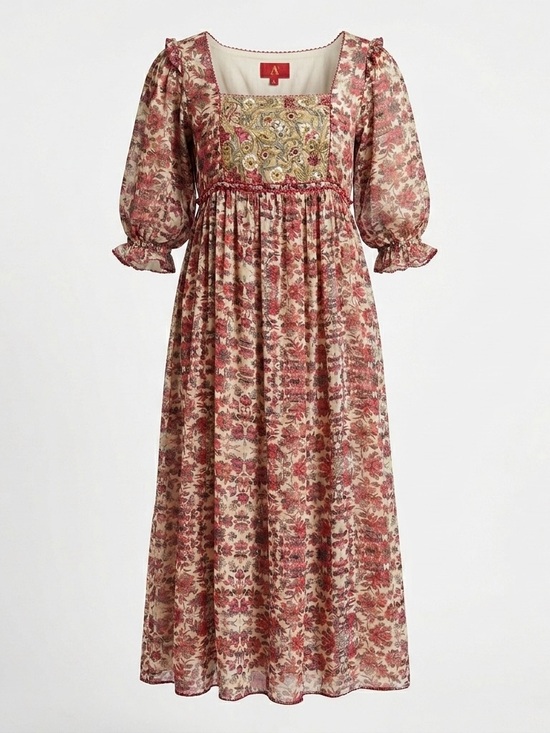Anthropologie Dresses & Skirts - NWT Anthropologie Bhanuni Cottagecore Embroidered Sequin Floral Maxi Dress 8